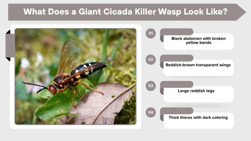 What Does a Giant Cicada Killer Wasp Look Like?