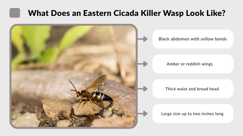 What Does an Eastern Cicada Killer Wasp Look Like?