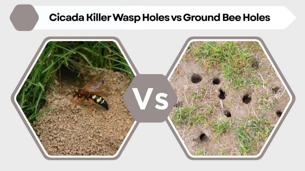 Cicada Killer Wasp Holes vs Ground Bee Holes