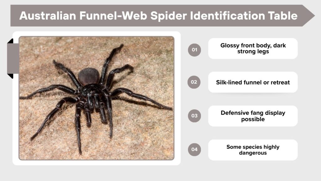 Australian Funnel-Web Spider Identification Table