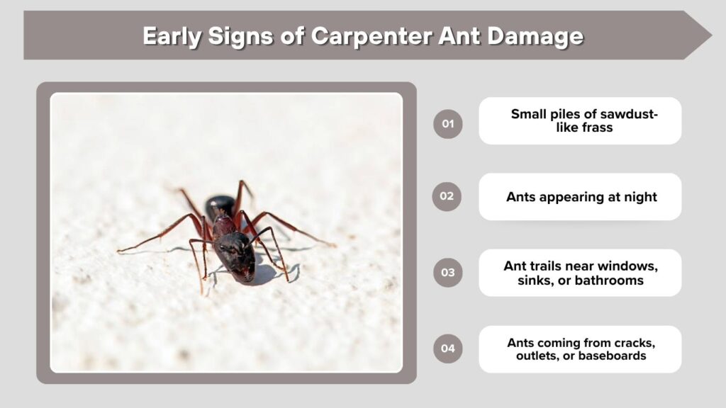 Early Signs of Carpenter Ant Damage