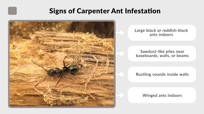 Signs of Carpenter Ant Infestation