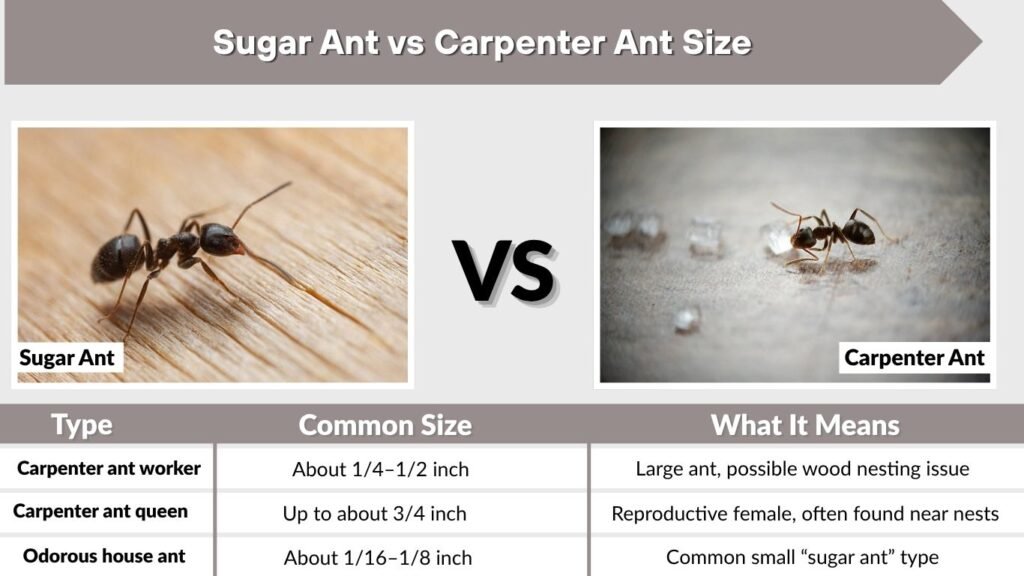 Sugar Ant vs Carpenter Ant Size