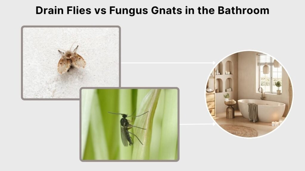 Drain Flies vs Fungus Gnats in the Bathroom