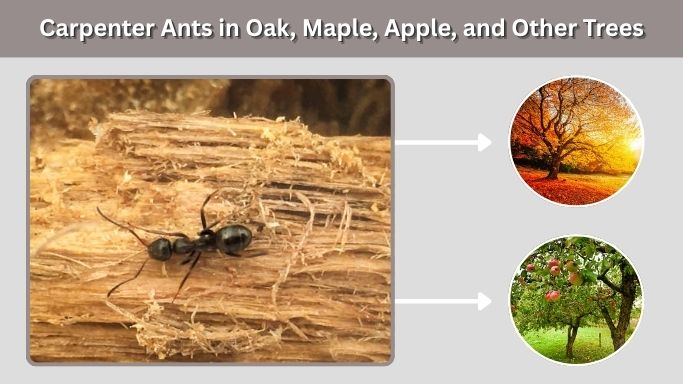 Carpenter Ants in Oak, Maple, Apple, and Other Trees