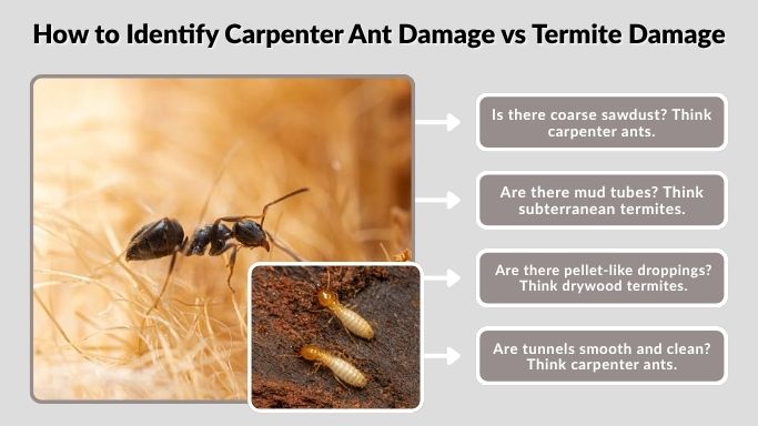 How to Identify Carpenter Ant Damage vs Termite Damage