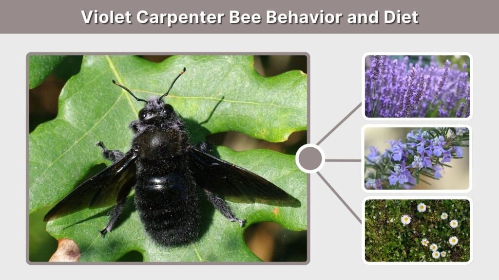 Violet Carpenter Bee Behavior and Diet