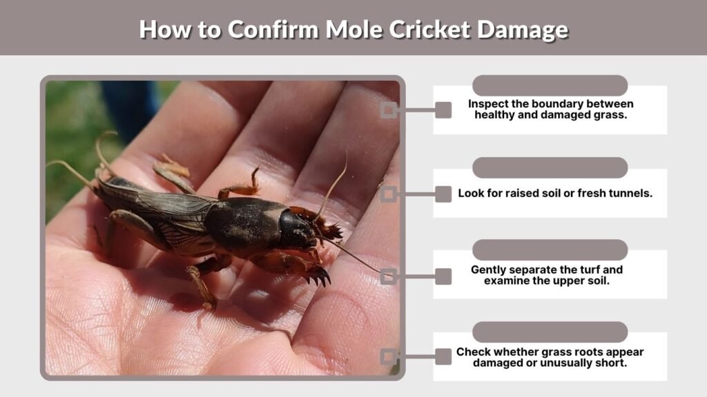 How to Confirm Mole Cricket Damage