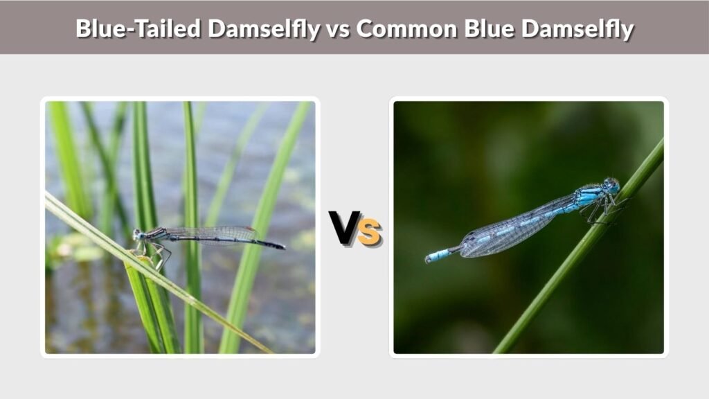 Blue-Tailed Damselfly vs Common Blue Damselfly