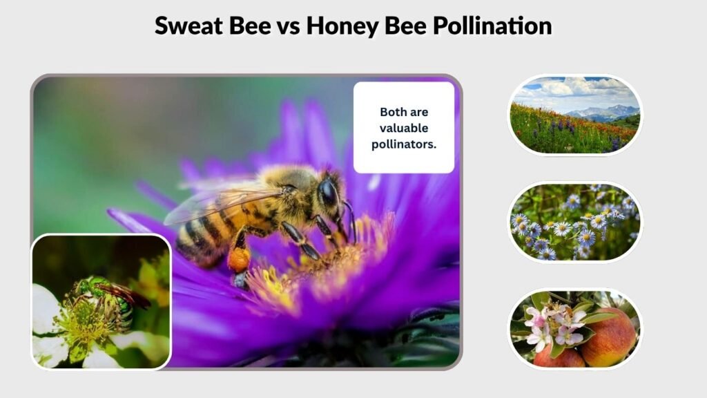 Sweat Bee vs Honey Bee Pollination