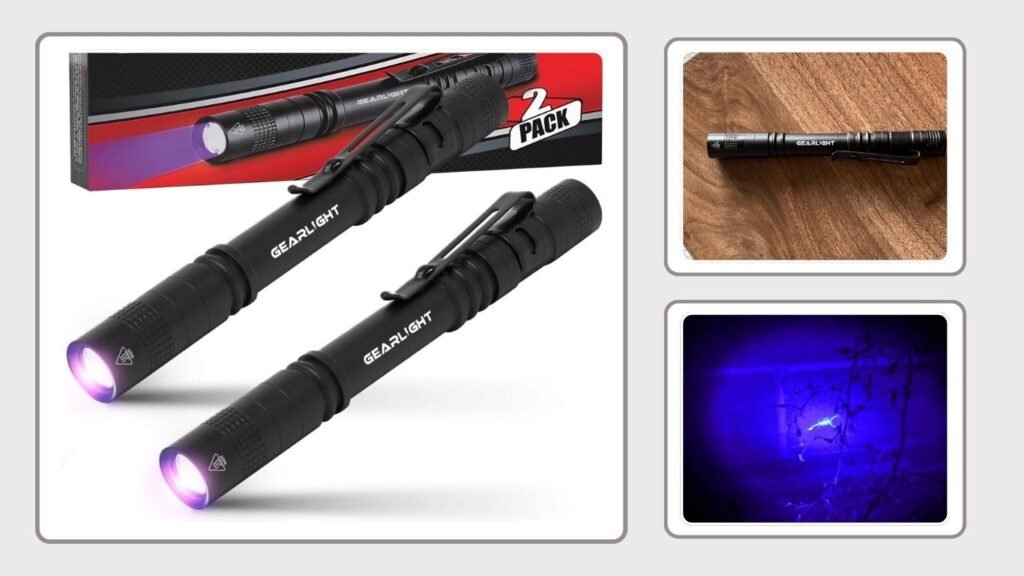 GearLight S100 UV Black Light Flashlight – 2 Pack