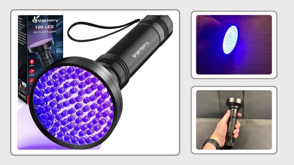 Vansky 100 LED UV Blacklight Inspection Flashlight