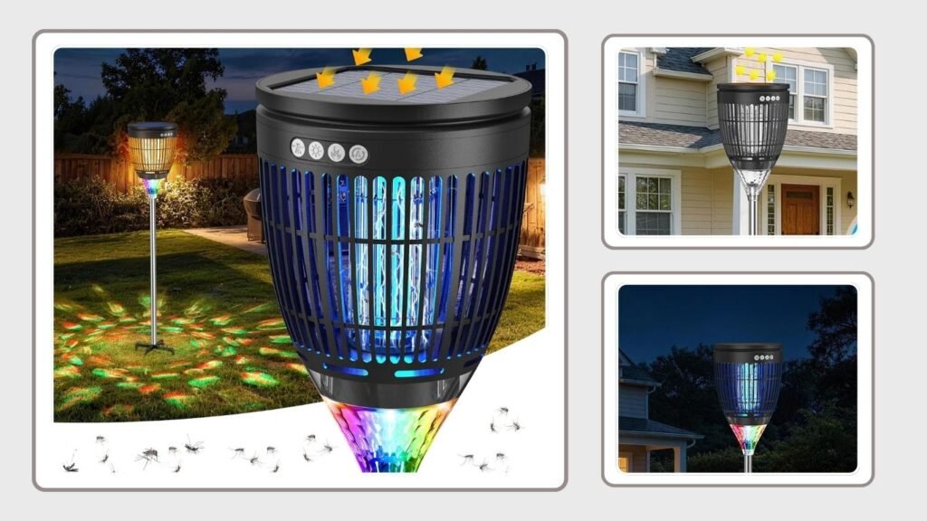 Jinyeda Solar Outdoor Mosquito Bug Zapper Light