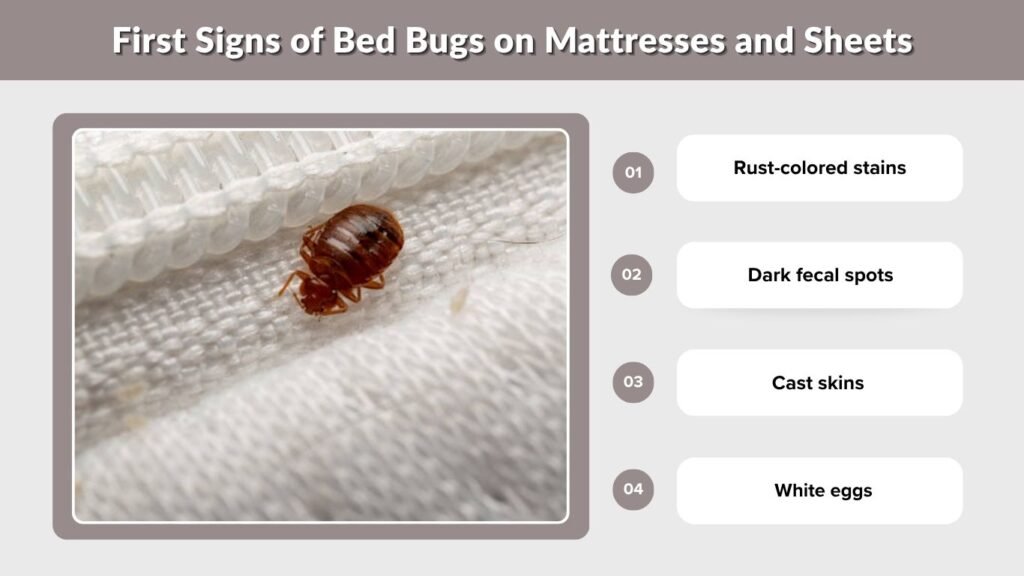 First Signs of Bed Bugs on Mattresses and Sheets